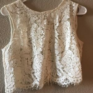 Jenny Yoo lace top, sleeveless, snap closure